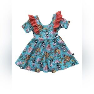 Rags Size 2T Disney Mickey Mouse Tiger Print Ruffle Twirl Dress